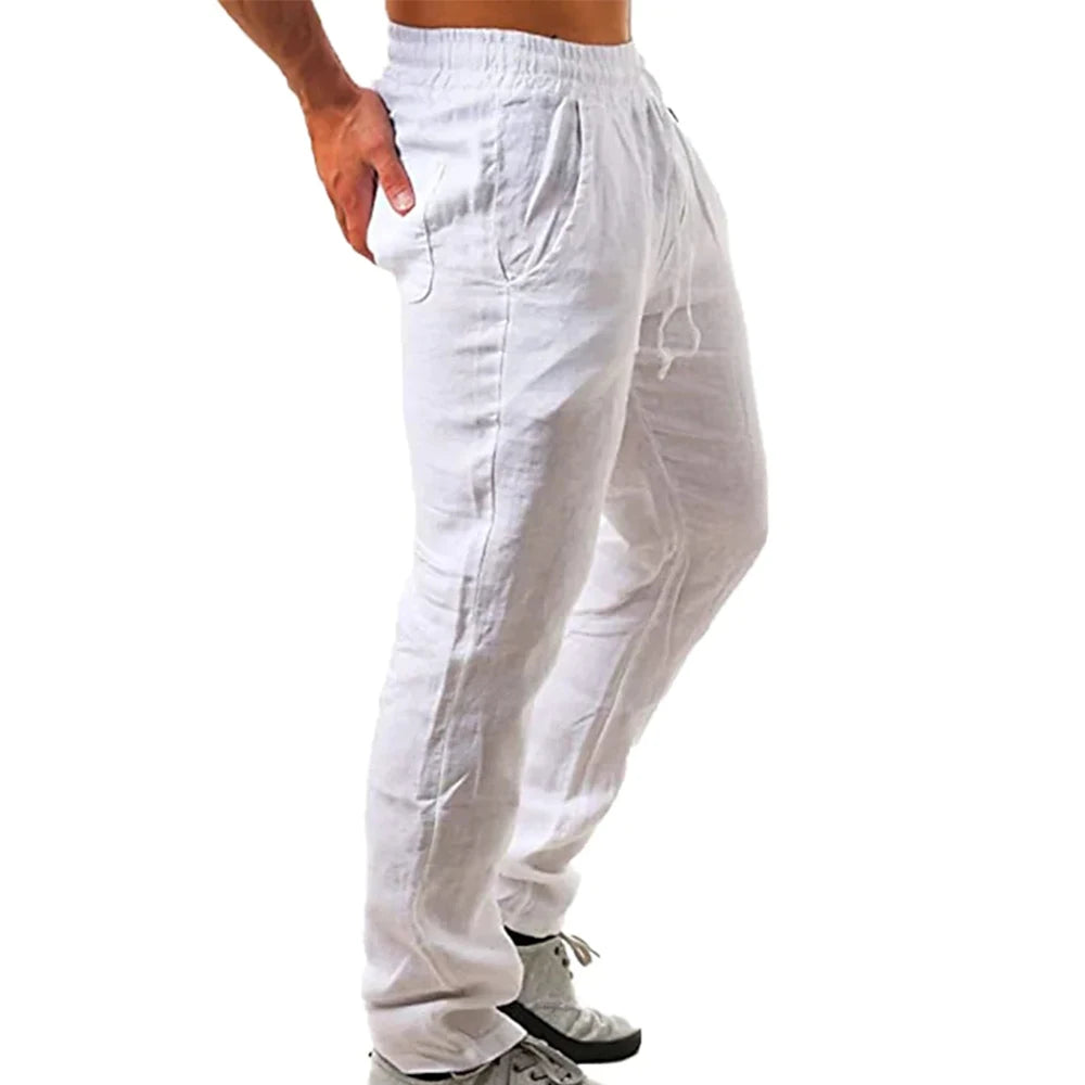 Spring Summer Thin Pants Men's Cotton Linen Pants