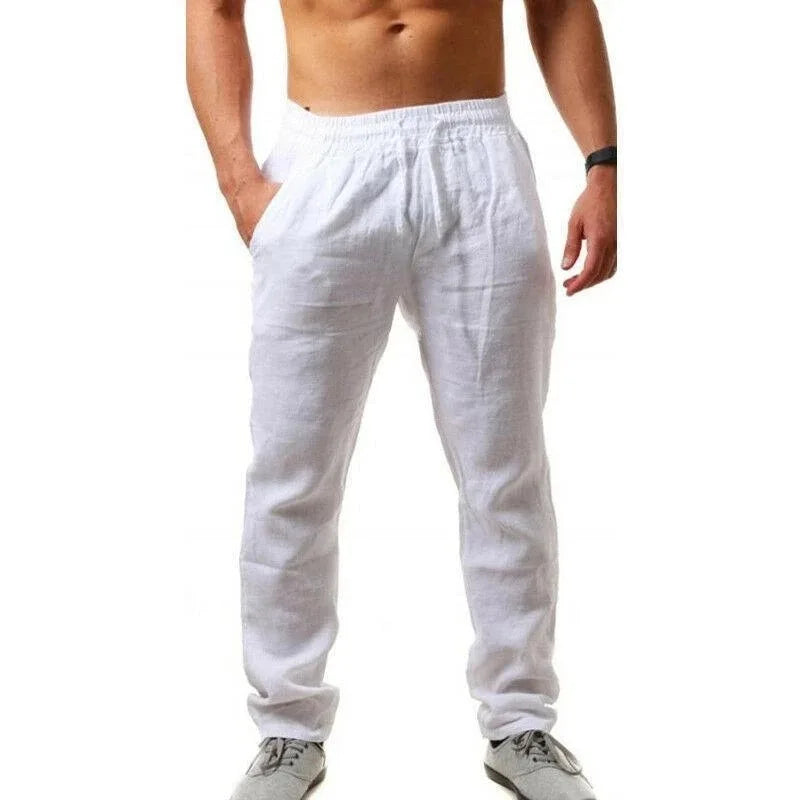 Spring Summer Thin Pants Men's Cotton Linen Pants