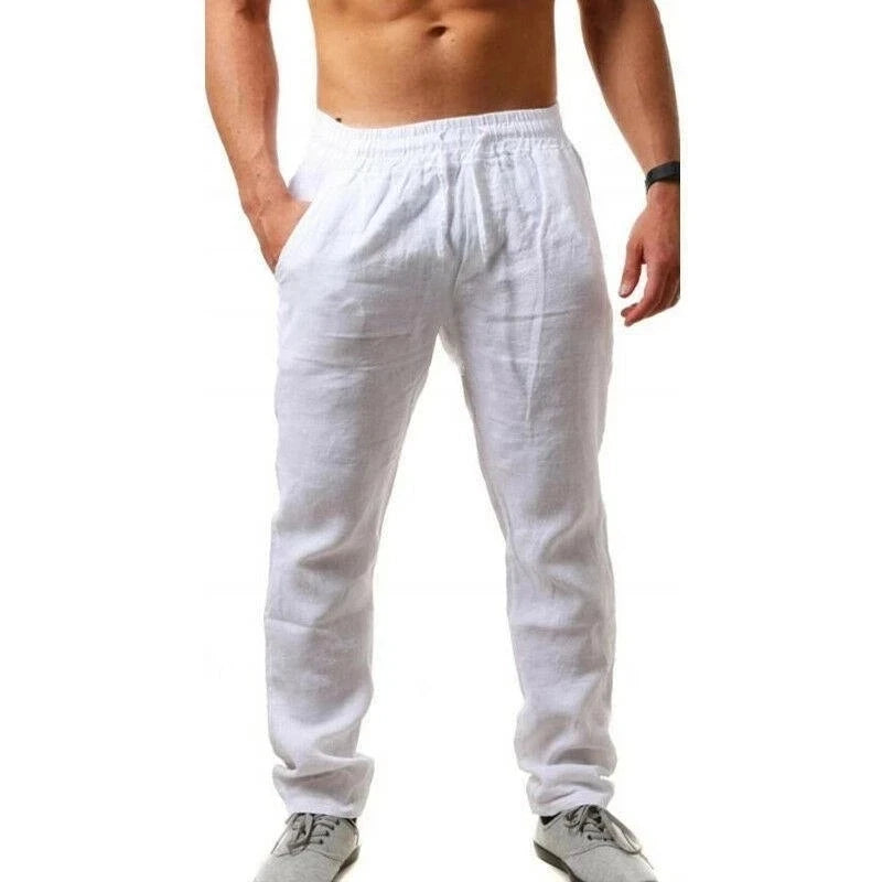Spring Summer Thin Pants Men's Cotton Linen Pants