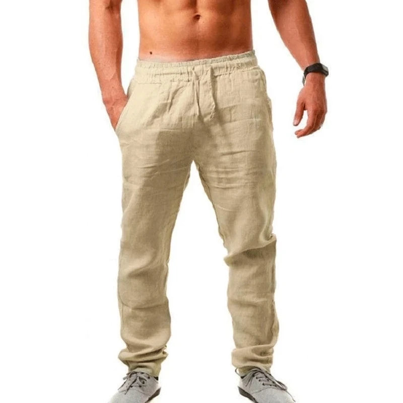 Spring Summer Thin Pants Men's Cotton Linen Pants