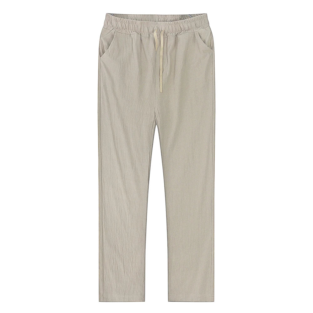 Spring Summer Thin Pants Men's Cotton Linen Pants