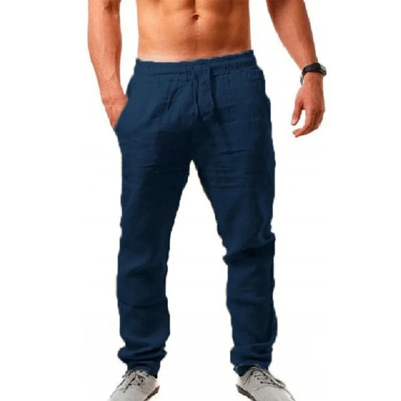 Spring Summer Thin Pants Men's Cotton Linen Pants