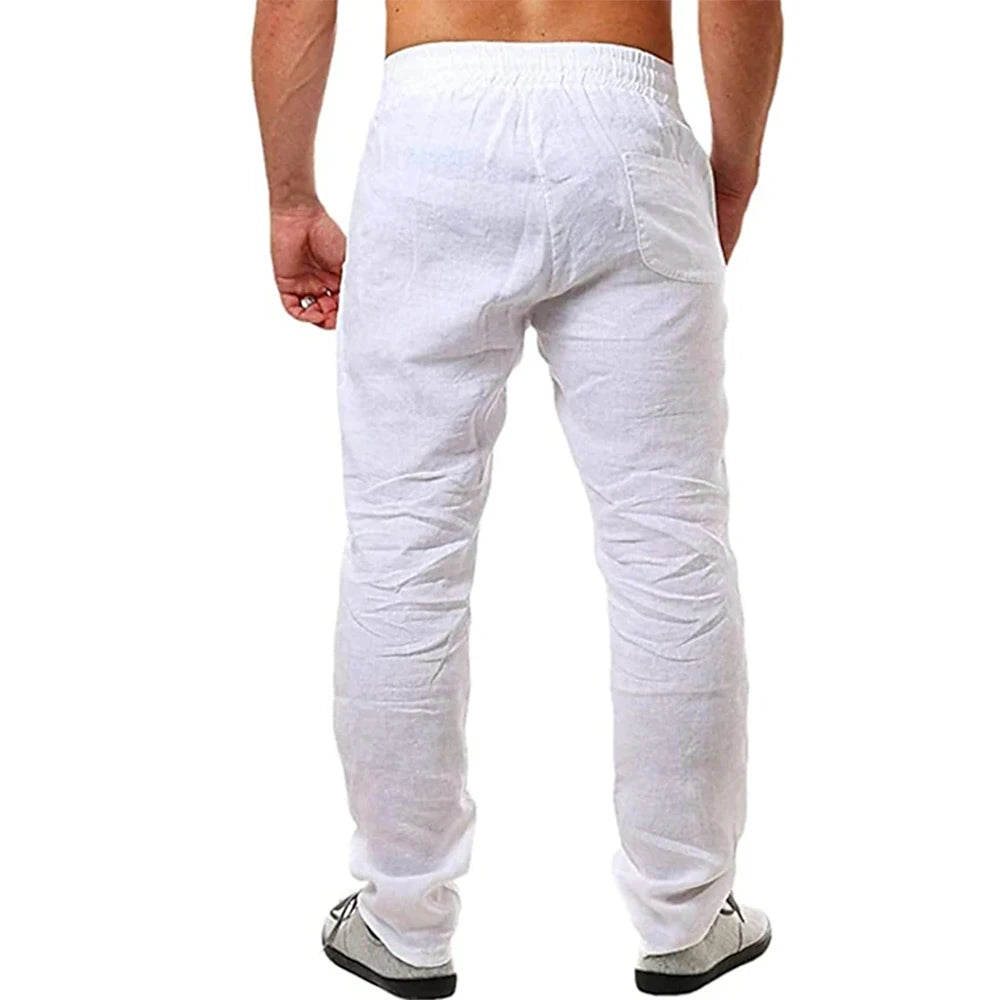 Spring Summer Thin Pants Men's Cotton Linen Pants