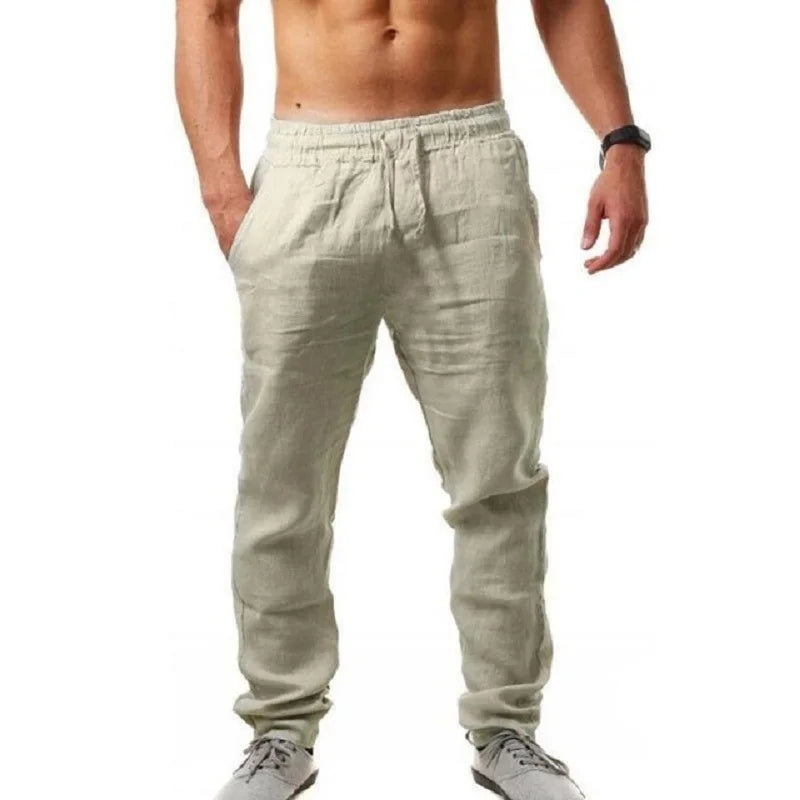 Spring Summer Thin Pants Men's Cotton Linen Pants