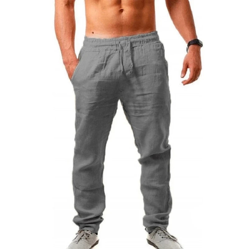 Spring Summer Thin Pants Men's Cotton Linen Pants