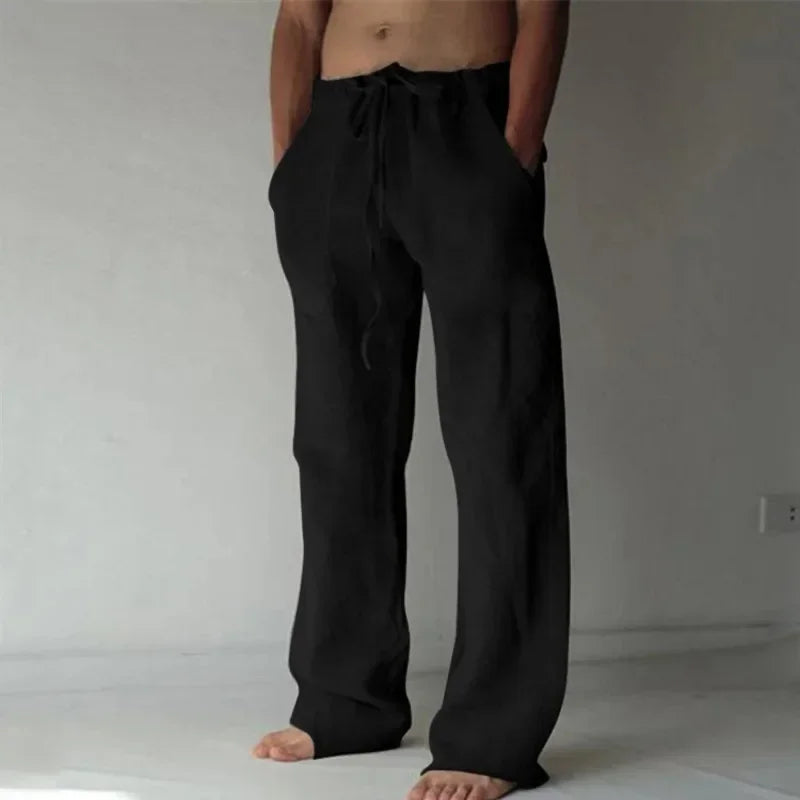 Men's Cotton Linen Casual Pants Male