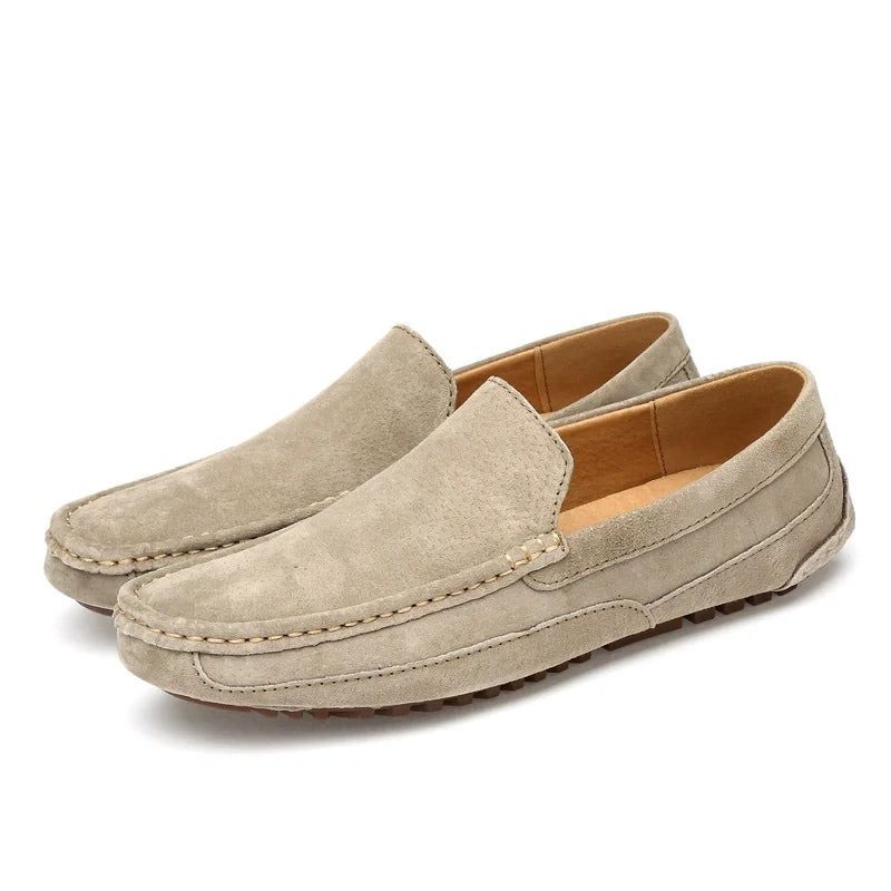 Suede Leather Man Loafers Luxury Casual Shoes Lightweight Men Shoes Moccasins Soft Soled Flats Handmade Slip.