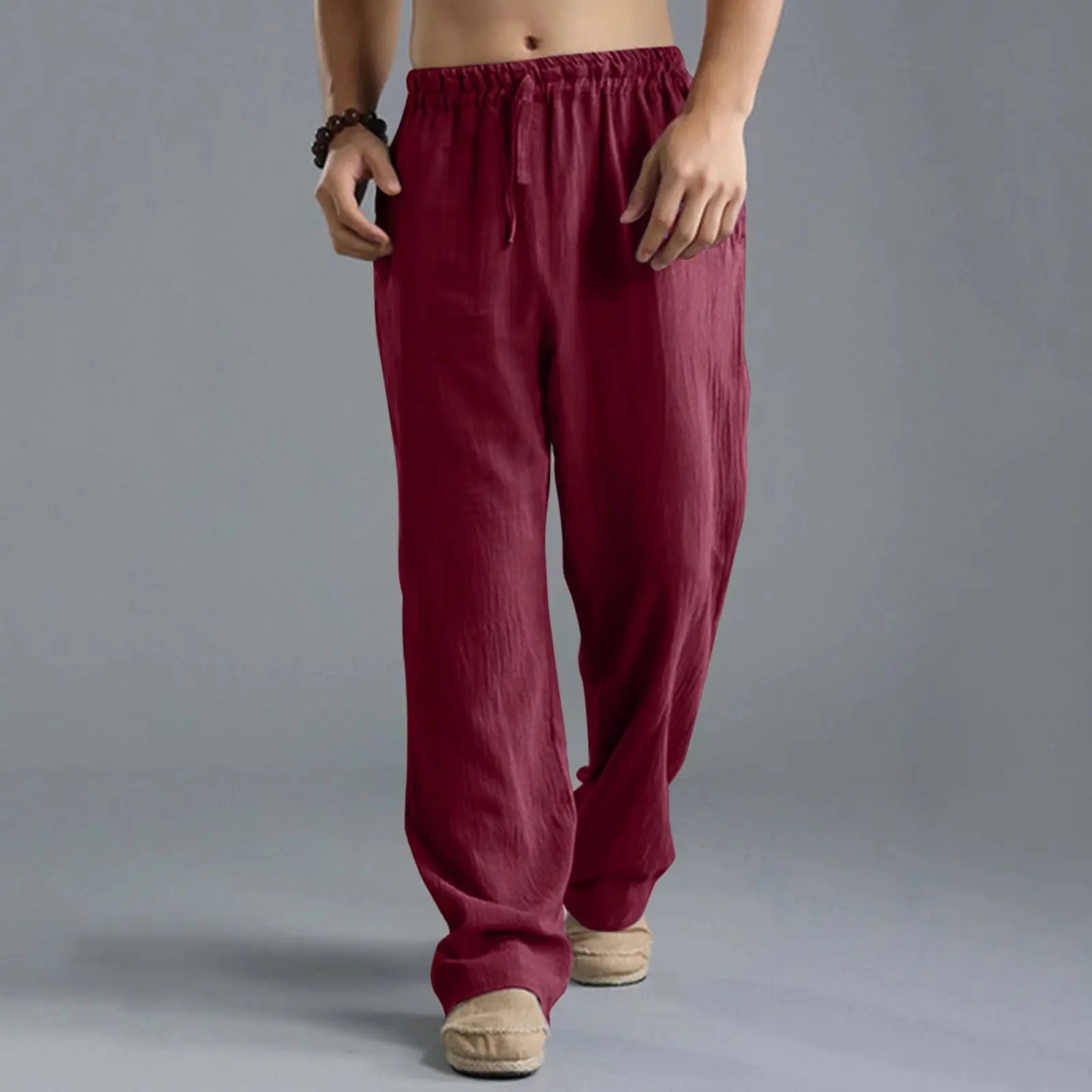 Men's Cotton Linen Pants Male
