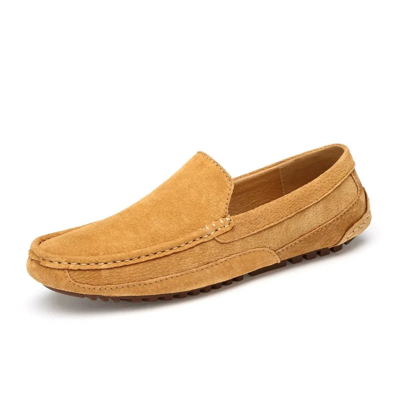 Suede Leather Man Loafers Luxury Casual Shoes Lightweight Men Shoes Moccasins Soft Soled Flats Handmade Slip.