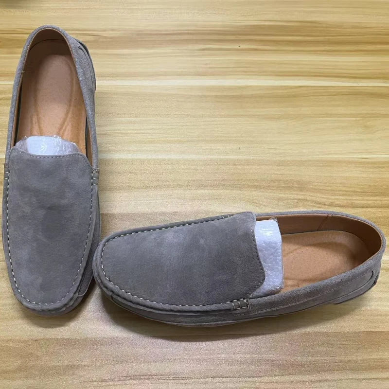 Suede Leather Man Loafers Luxury Casual Shoes Lightweight Men Shoes Moccasins Soft Soled Flats Handmade Slip.