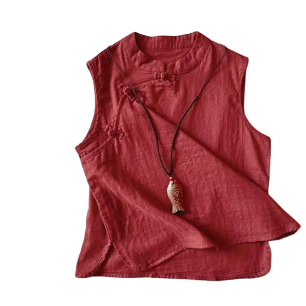 Chinese Traditional Clothing for Women Hanfu Vest Linen Cotton