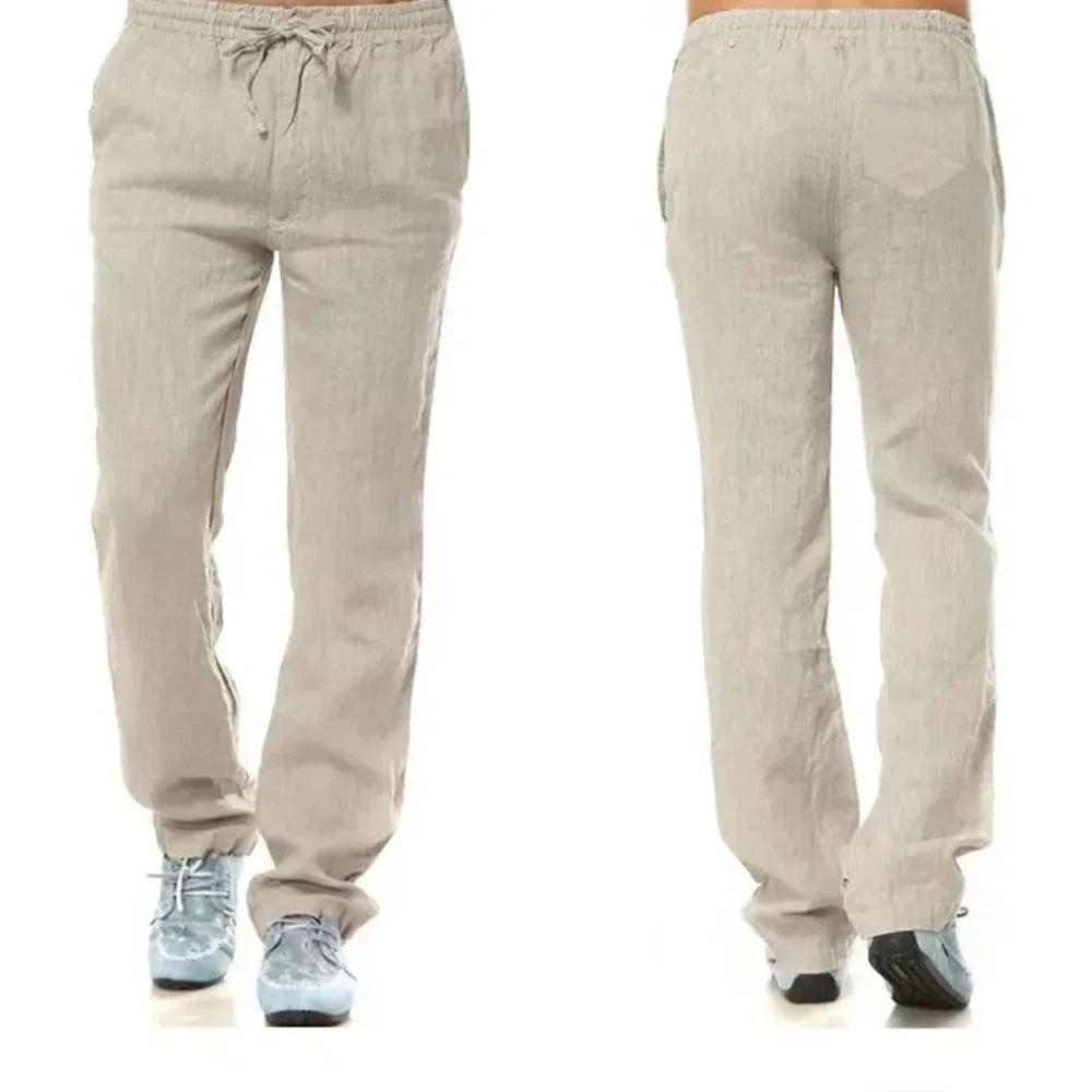2025 New Men's Cotton Linen Pants Male Autumn