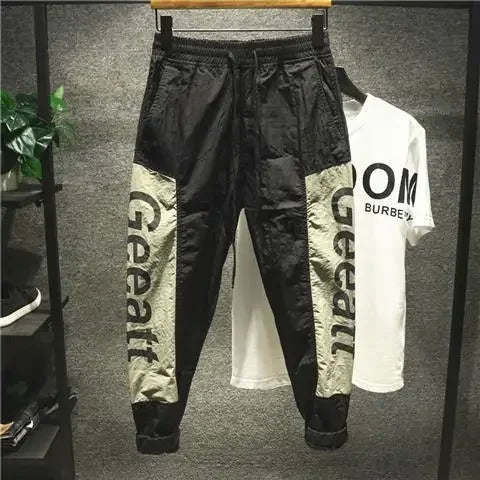 Cargo Pants for Men Summer Black Trousers Man