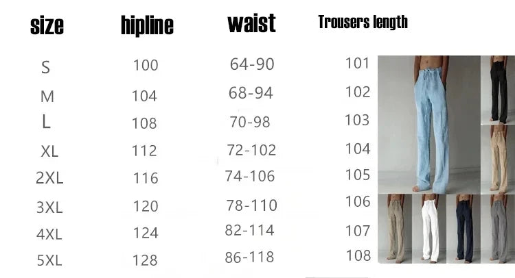 Streetwear Men's Cotton Linen Pants