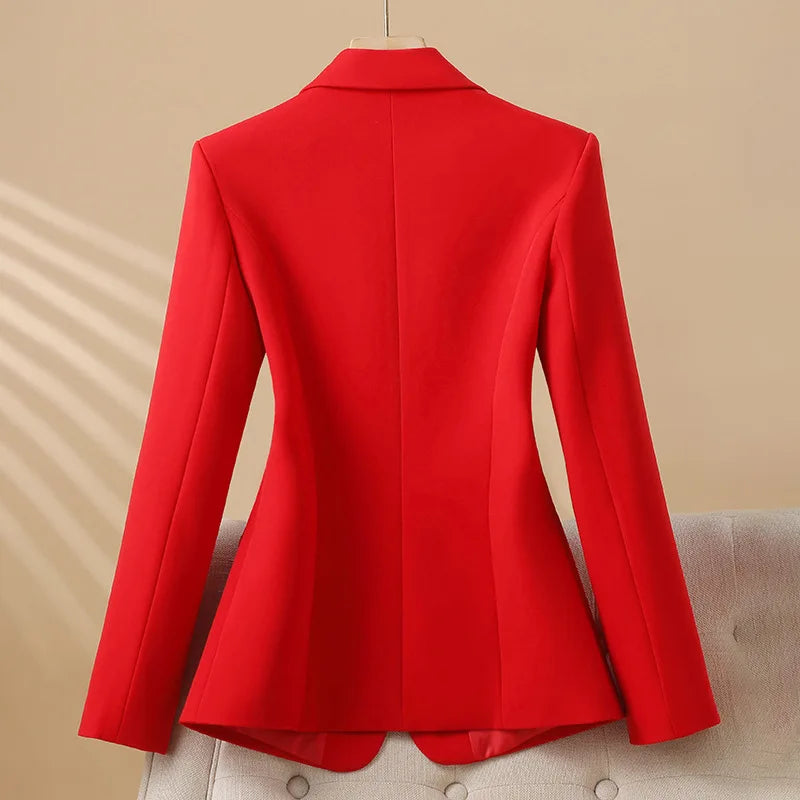Women Blazer Casual Single Button