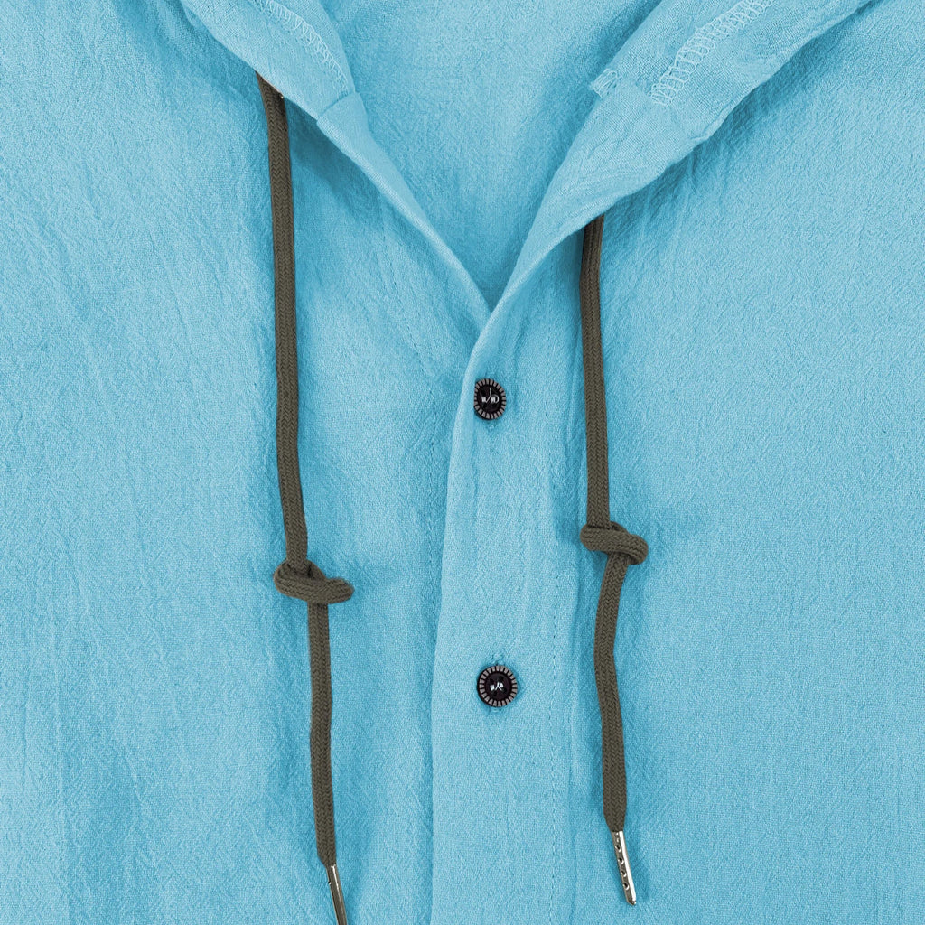 Summer Men's Linen Shirt Solid Streetwear Long Sleeve Hoodie Cardigan Clothing