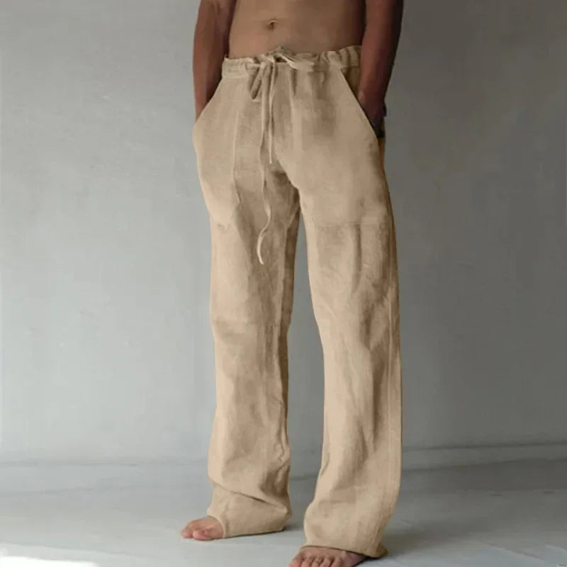 Men's Cotton Linen Casual Pants Male