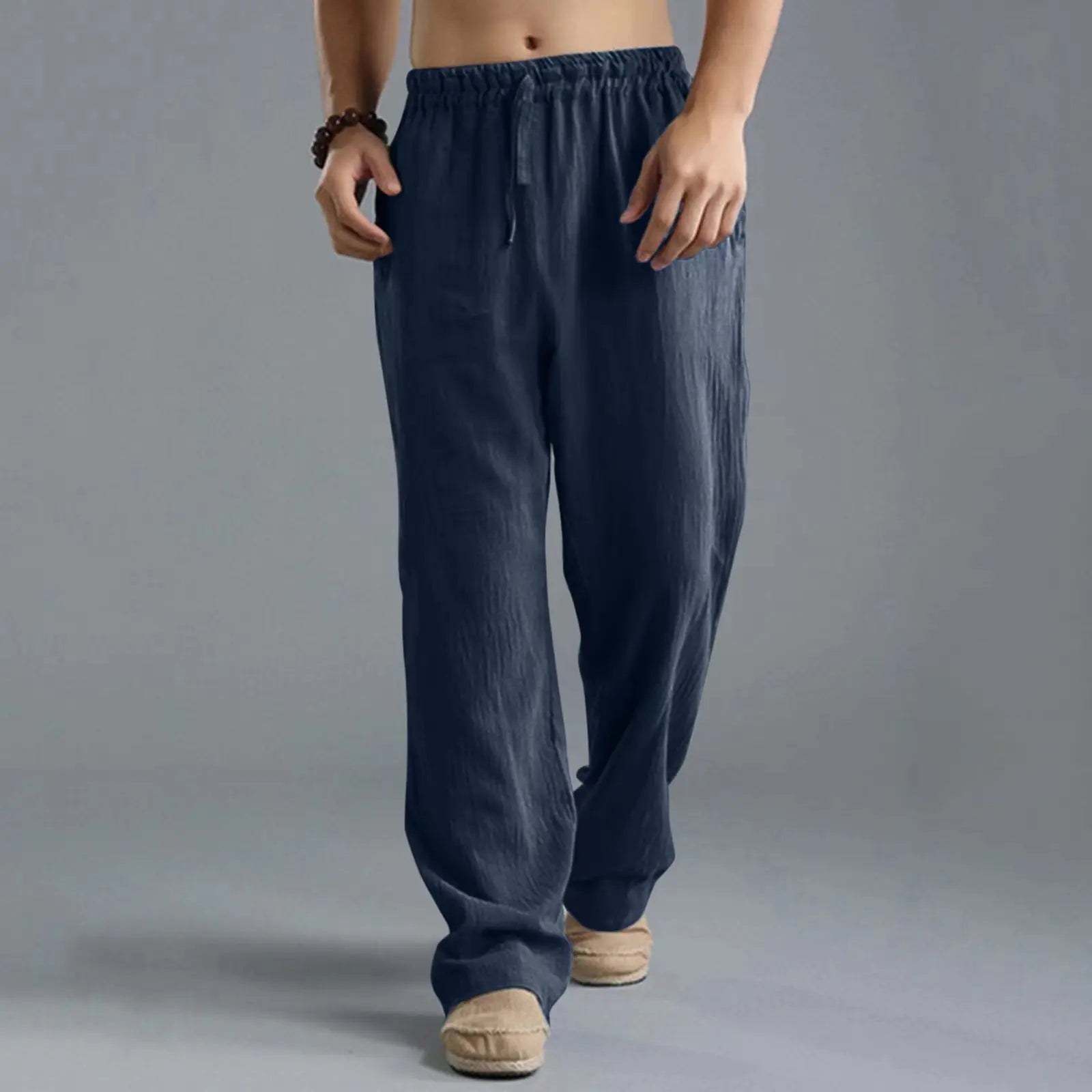 Men's Cotton Linen Pants Male