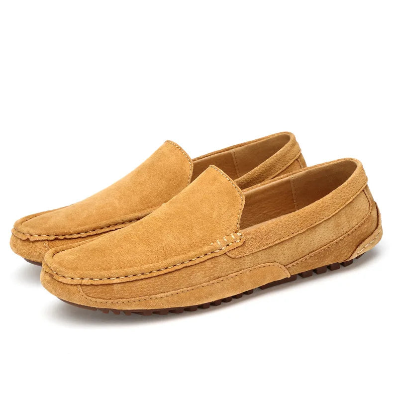 Suede Leather Man Loafers Luxury Casual Shoes Lightweight Men Shoes Moccasins Soft Soled Flats Handmade Slip.