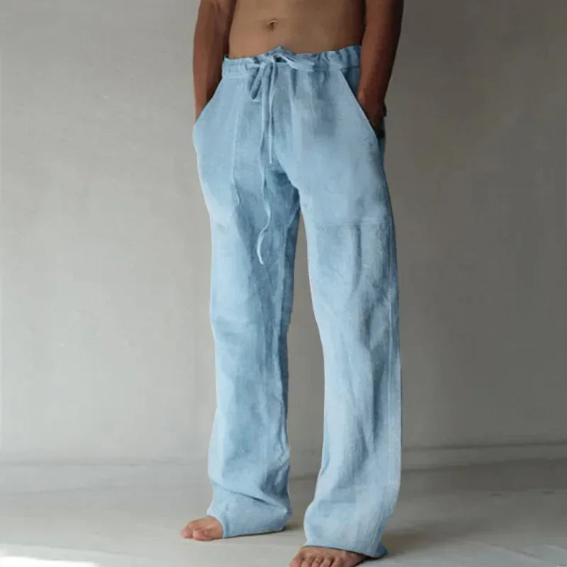 Men's Cotton Linen Casual Pants Male