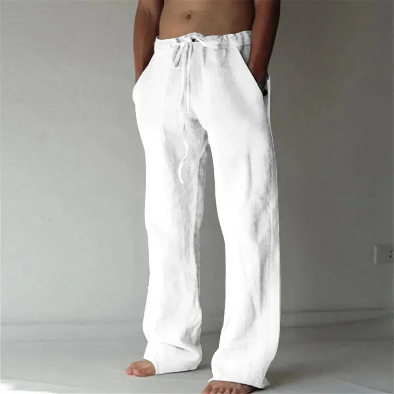 Men's Cotton Linen Casual Pants Male