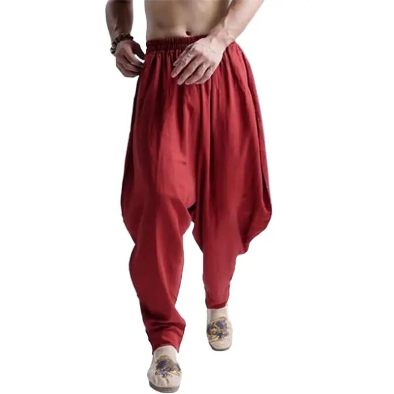 2024 Summer Autumn Cotton Linen Casual Harem Pants Men Jogger