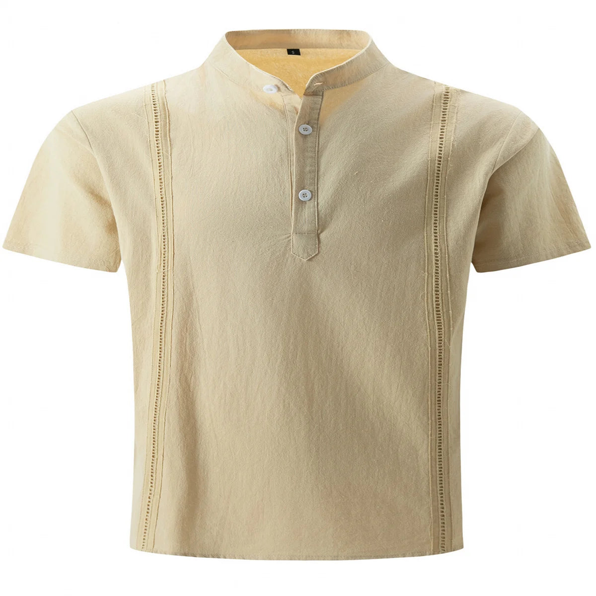 Men's Shirt Cotton Linen Short Sleeve Stitching Design Solid Color Beach Style Fashion Cardigan Summer Loose High Quality