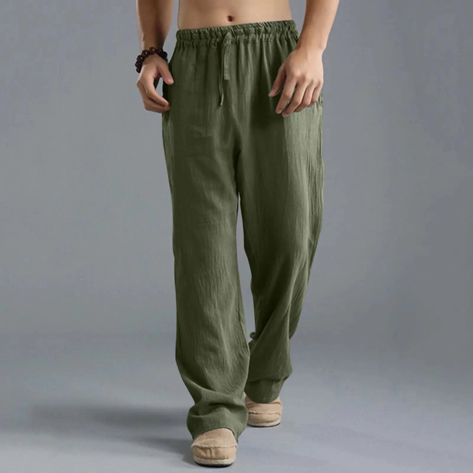 Men's Cotton Linen Pants Male
