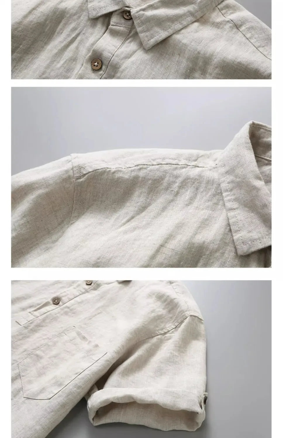 Japanese Retro Linen Square Neck Short-sleeved Men Shirt Summer Casual Thin Cardigan