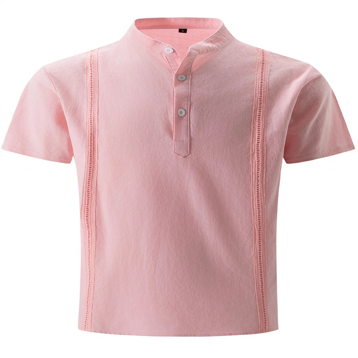 Men's Shirt Cotton Linen Short Sleeve Stitching Design Solid Color Beach Style Fashion Cardigan Summer Loose High Quality