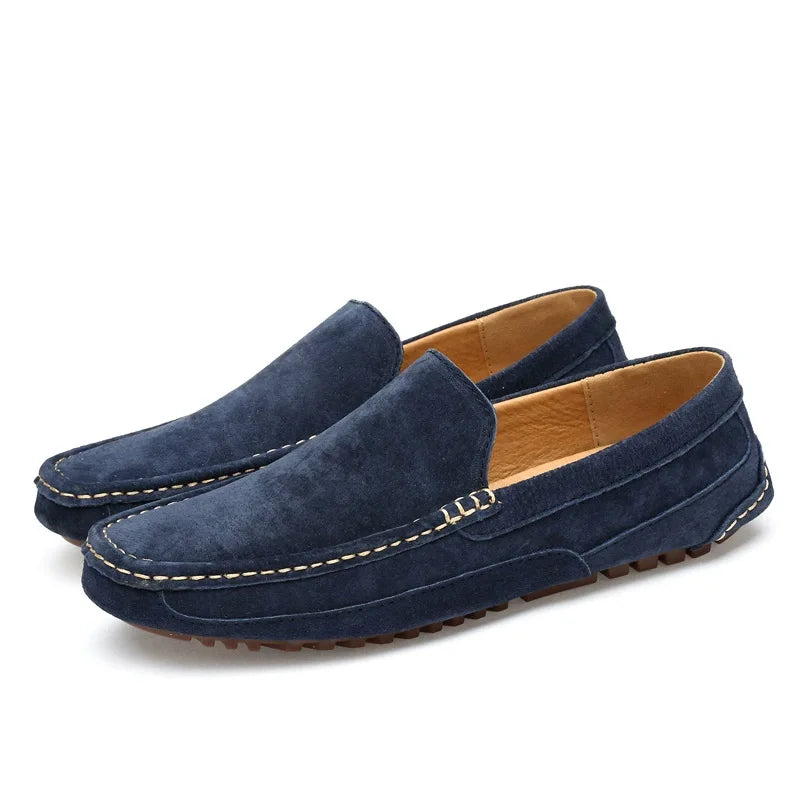 Suede Leather Man Loafers Luxury Casual Shoes Lightweight Men Shoes Moccasins Soft Soled Flats Handmade Slip.